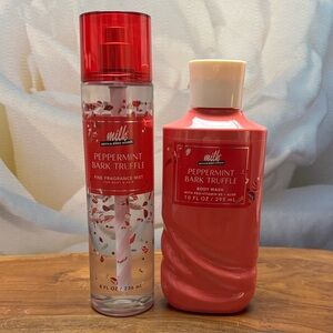 Bath & Body Works Peppermint Bark Truffle Mist and Body Wash